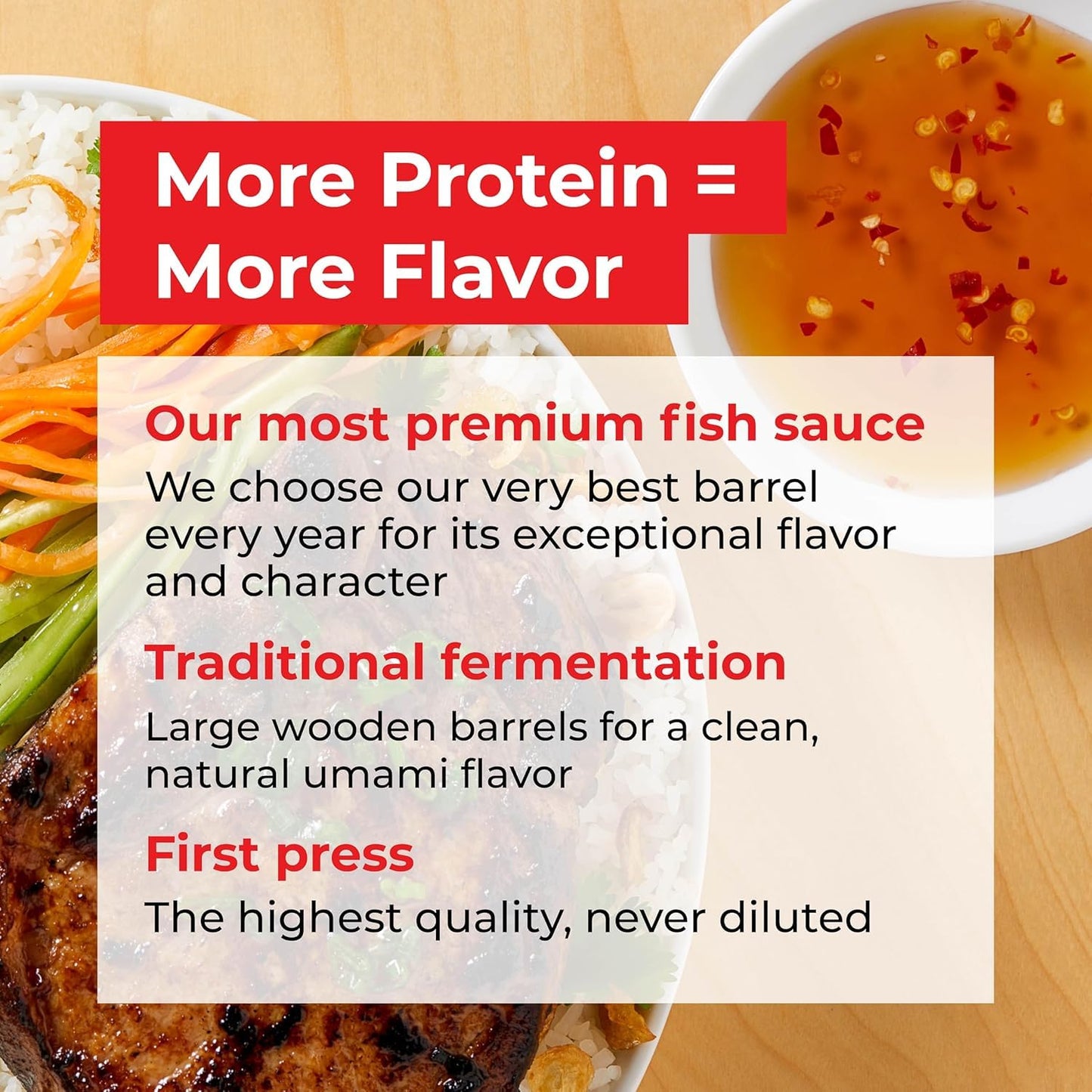 Red Boat Fish Sauce, Premium 50°N, Gluten-Free, Sugar-Free, 8.45 fl oz.