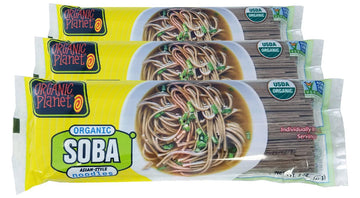 Organic Soba Noodles, Made with Wheat & Buckwheat, Dried Asian Pasta, Quick Cooking, Non-GMO, 8 oz (3 pack)