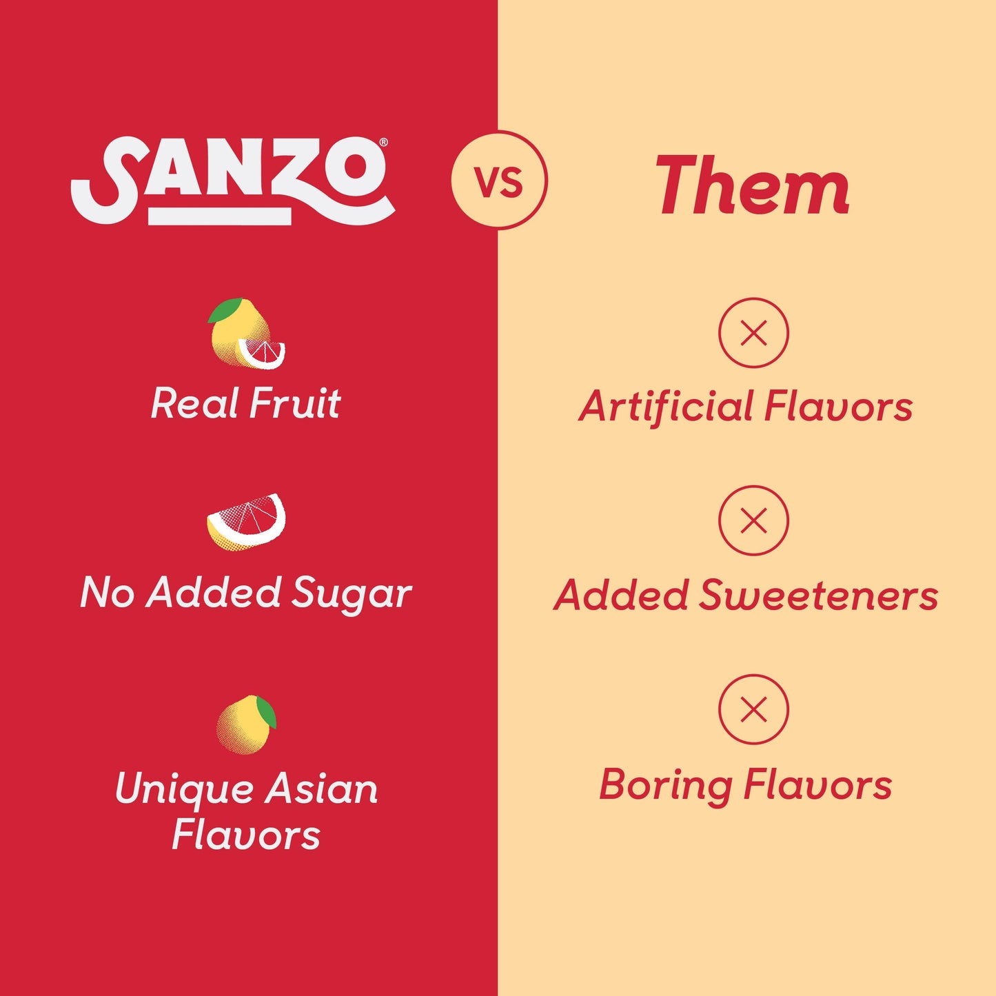 Sanzo Flavored Sparkling Water - Pomelo (Grapefruit) 12-Pack - Carbonated Drink Made With Real Fruit And No Added Sugar - Non-Gm