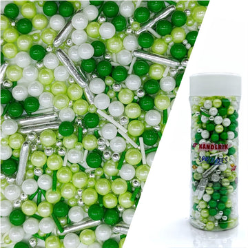 Green Series Sprinkles Candy Mix Size Edible Pearls Cake Decorations Cupcake Toppers Cookie Decorating Perfect for Wedding Party