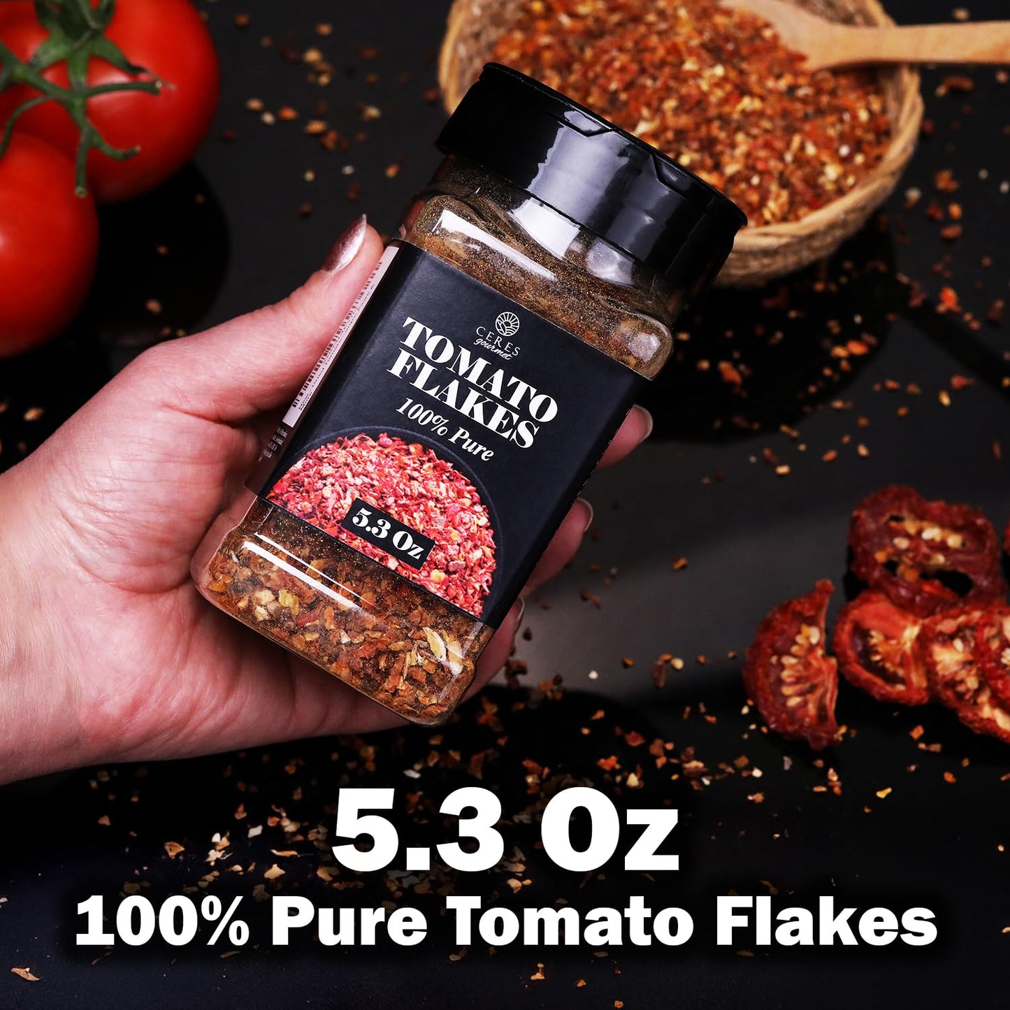 Dried Tomato Powder 5.3 Oz, Premium Non-Gmo Tomato Powder For Cooking - 100% Pure, No Msg, No Preservatives, No Additives, Perfe