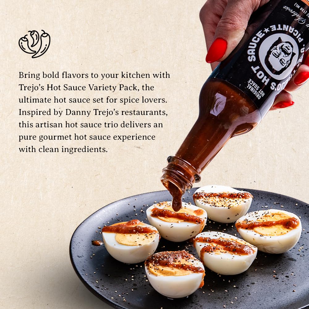 Trejo'S Hot Sauce Variety Pack | Original, Jalapeo & Habanero | Mild, Medium & Hot Heat Levels | Clean Ingredients, Non-Gmo & Gl