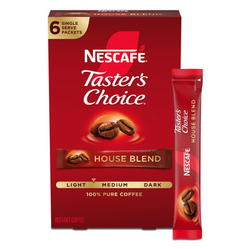 Nescafe Tasters Choice 6 Piece House Blend Instant Coffee Single Serve Sticks, 0.63 oz