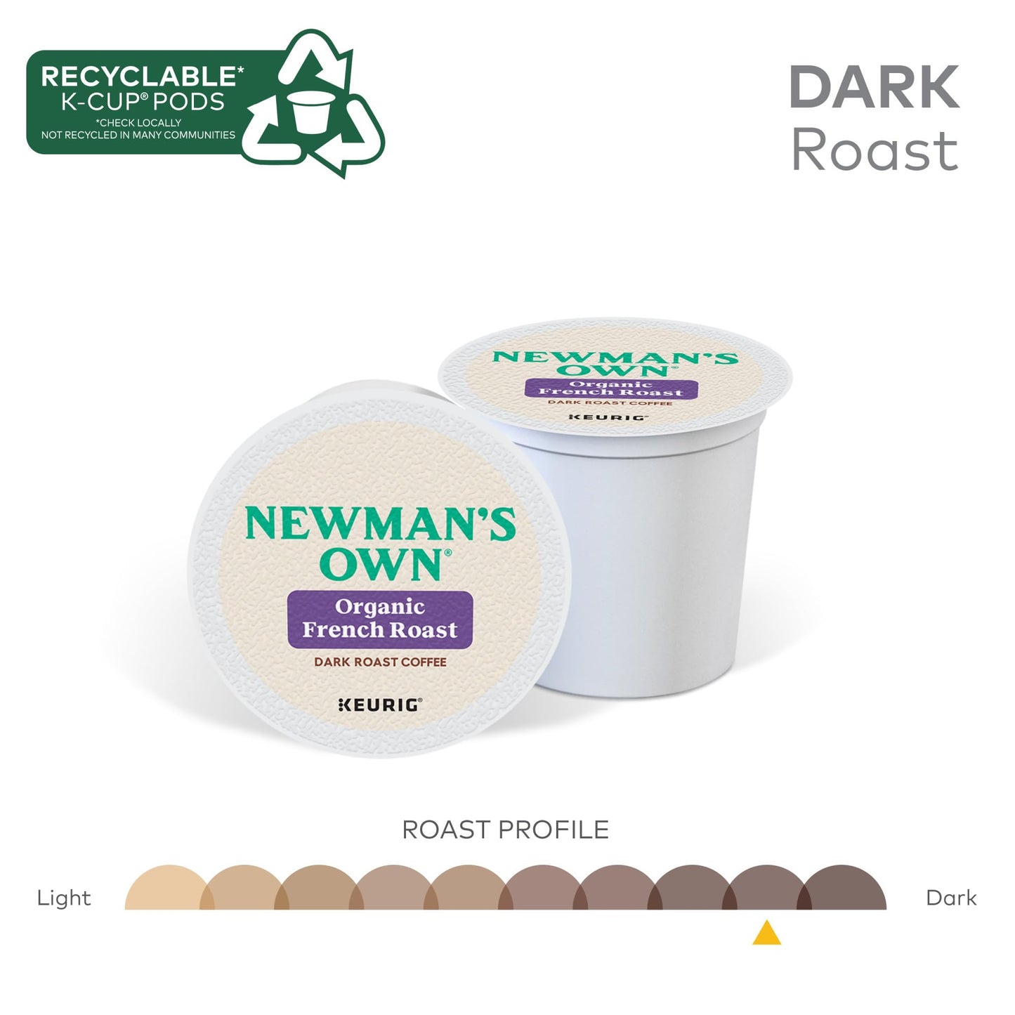 Newman s Own Organics French Roast Keurig Single-Serve K-Cup Pods, Dark Roast Coffee, 72 Count
