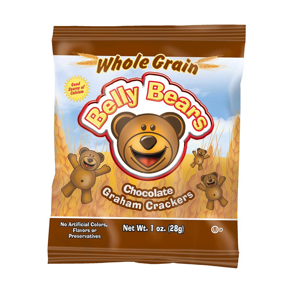 Readi-Bake Benefit 200Ct Whole Grain Belly Bears Animal Cracker Snacks, Chocolate Graham, 1 Ounce Packages