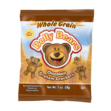 Readi-Bake Benefit 200Ct Whole Grain Belly Bears Animal Cracker Snacks, Chocolate Graham, 1 Ounce Packages