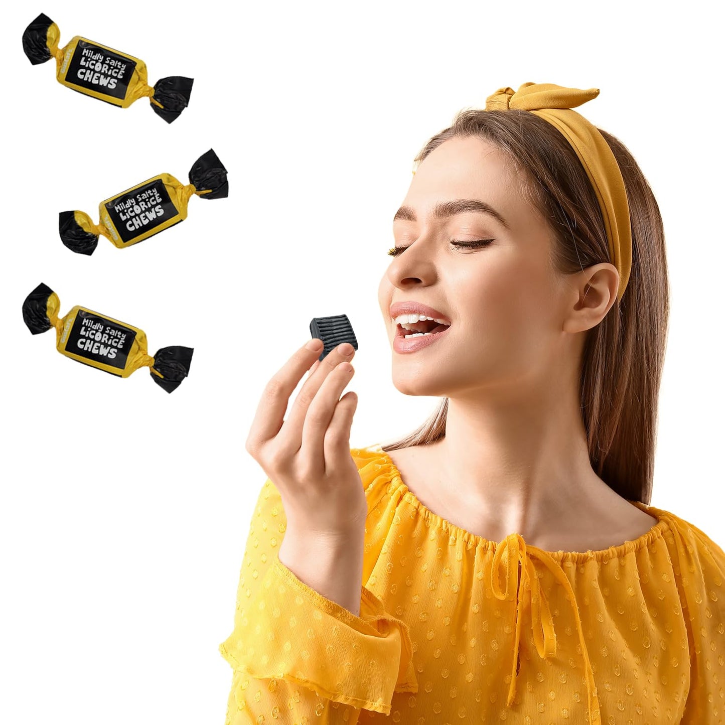Fruidles Mildly Salty Licorice Toffees, Toffee Bites, Half-Pound Party Favor