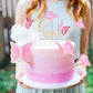 Cyodoos 30pcs Pink Gold Edge Mixed Size Lively 3D Waterproof Butterfly Cupcake Topper for Girls Women's Happy Birthday Wedding P