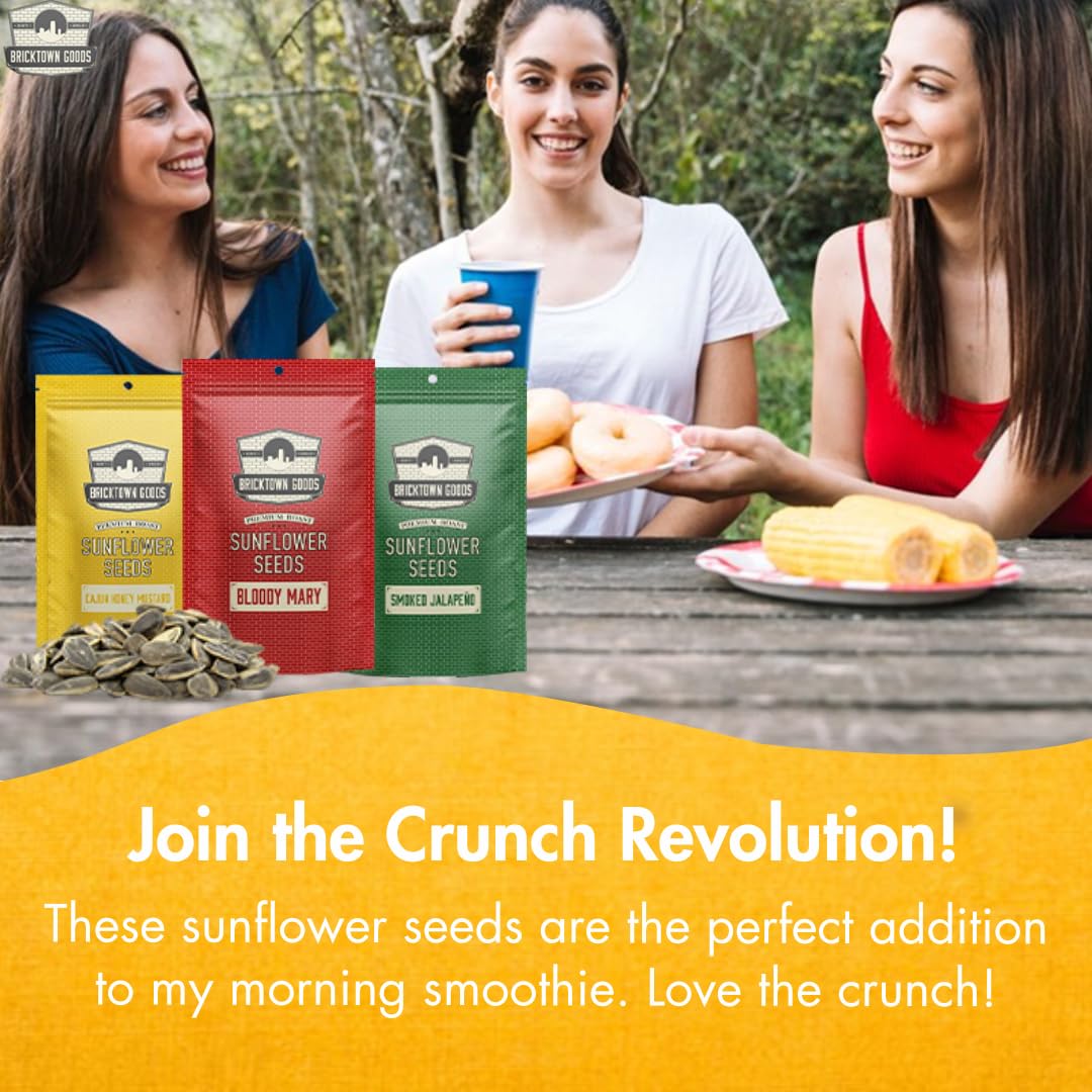 Bricktown Goods BBQ Pit Flavored Sunflower Seeds - Roasted In-Shell - 24 oz Total (3 Pack)