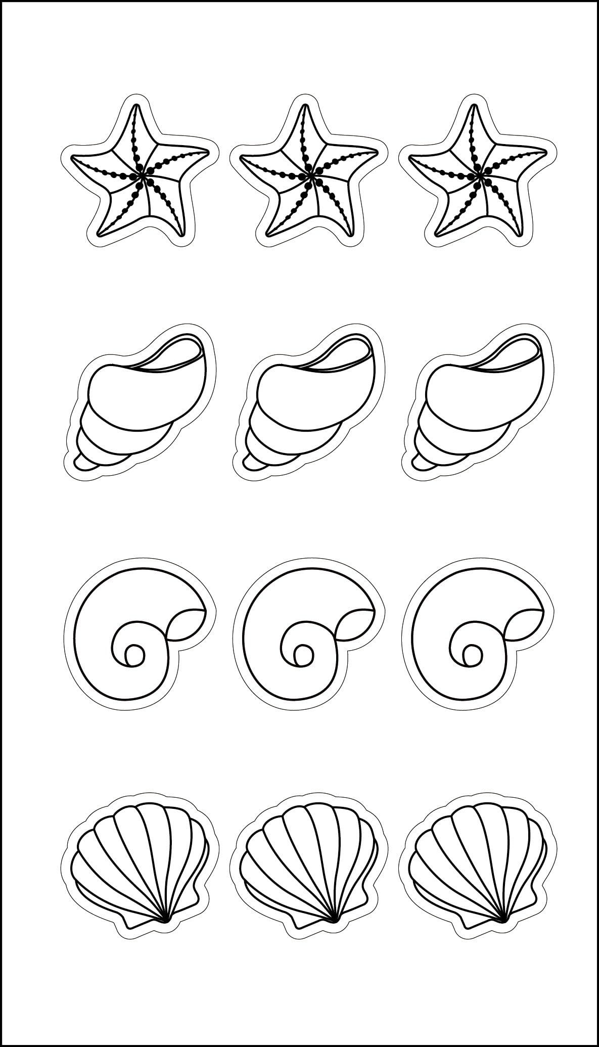 Oasis Supply Seashells And Starfish Sugar Decorations, Cupcake Toppers, 12 Count