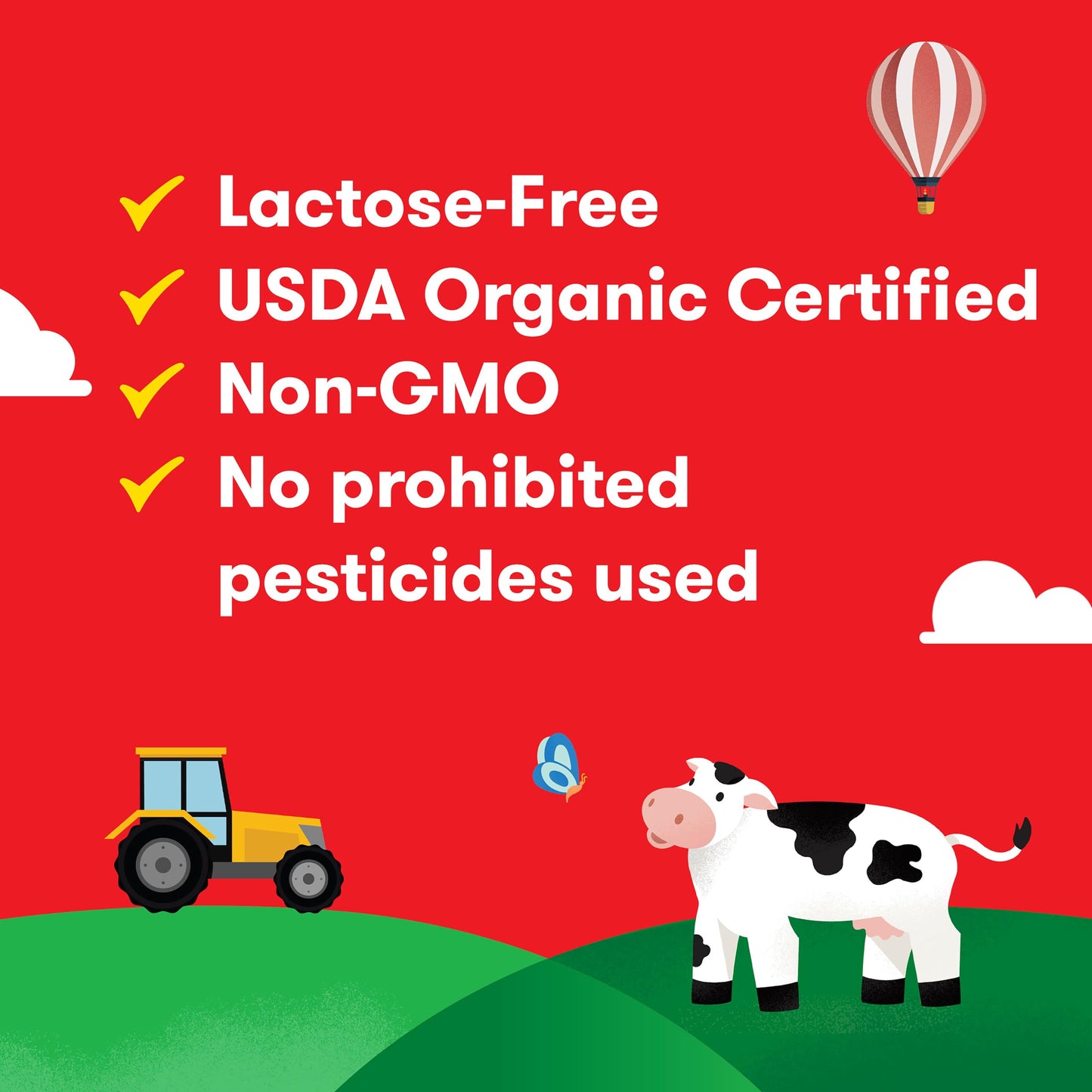 Horizon Organic Lactose Free Milk, 2 Percent Milk, 64 fl oz Half Gallon Carton