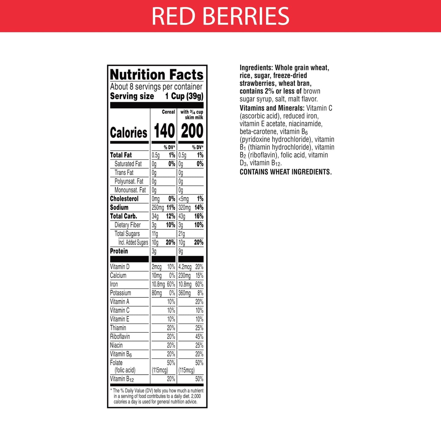 Kelloggs Special K Breakfast Cereal, 11 Vitamins And Minerals, Made With Real Strawberries, Red Berries, 4.4Lb Case (6 Boxes)
