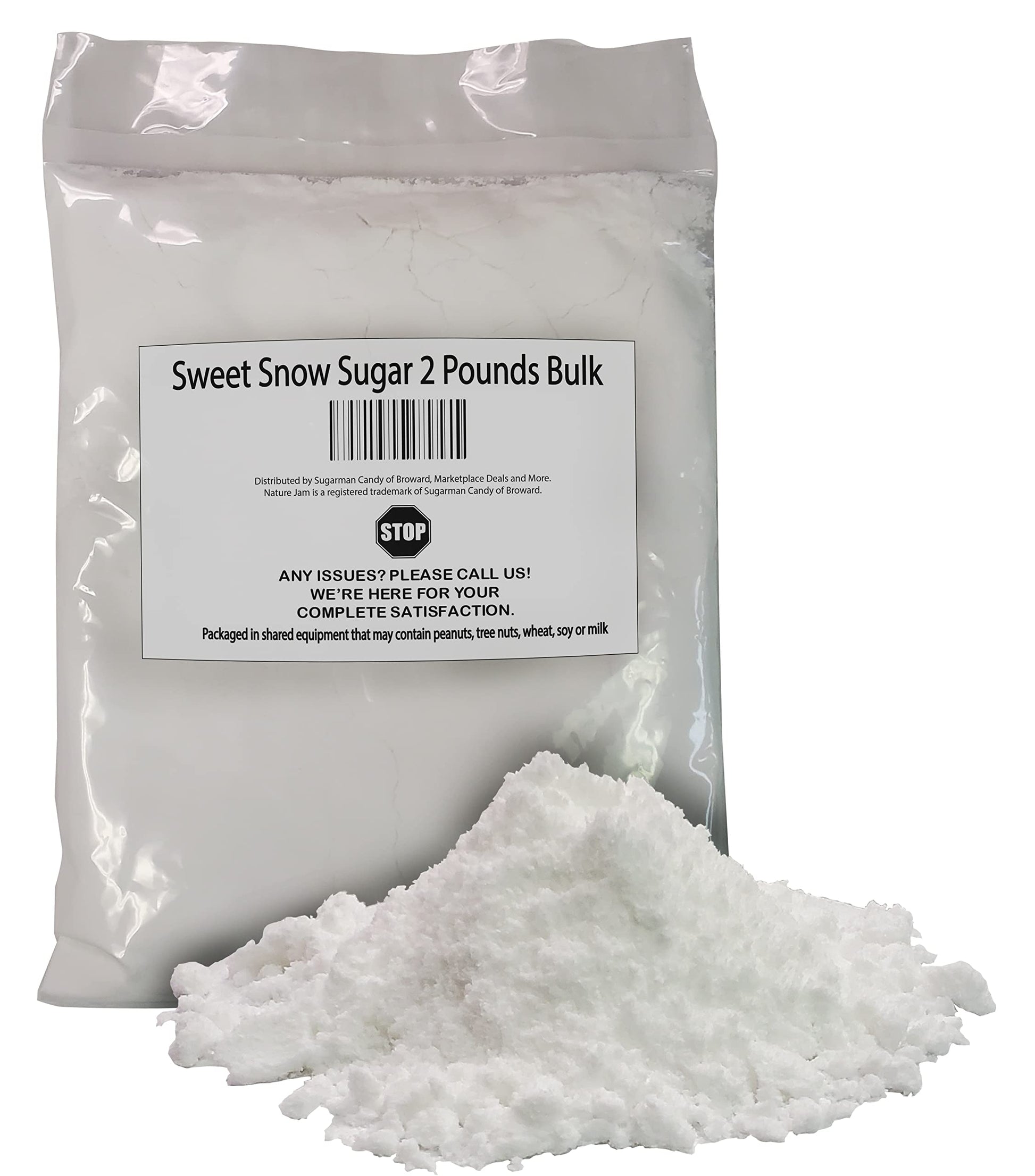 Naturejam Sweet Snow Sugar for Doughnuts and Pastries, 32 oz Bulk Bag, White, Made in Germany