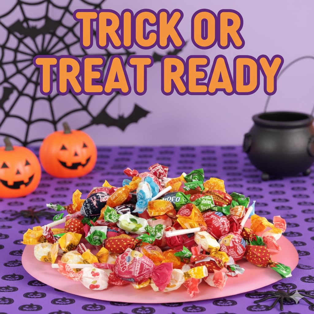 Halloween Assorted Candy Variety Pack - 4 LB Trick or Treat Ready Mix - Bulk Bag of Individually Wrapped  Naturally Flavored Sweets - Perfect for Piatas  Kids Parties & Birthday Games