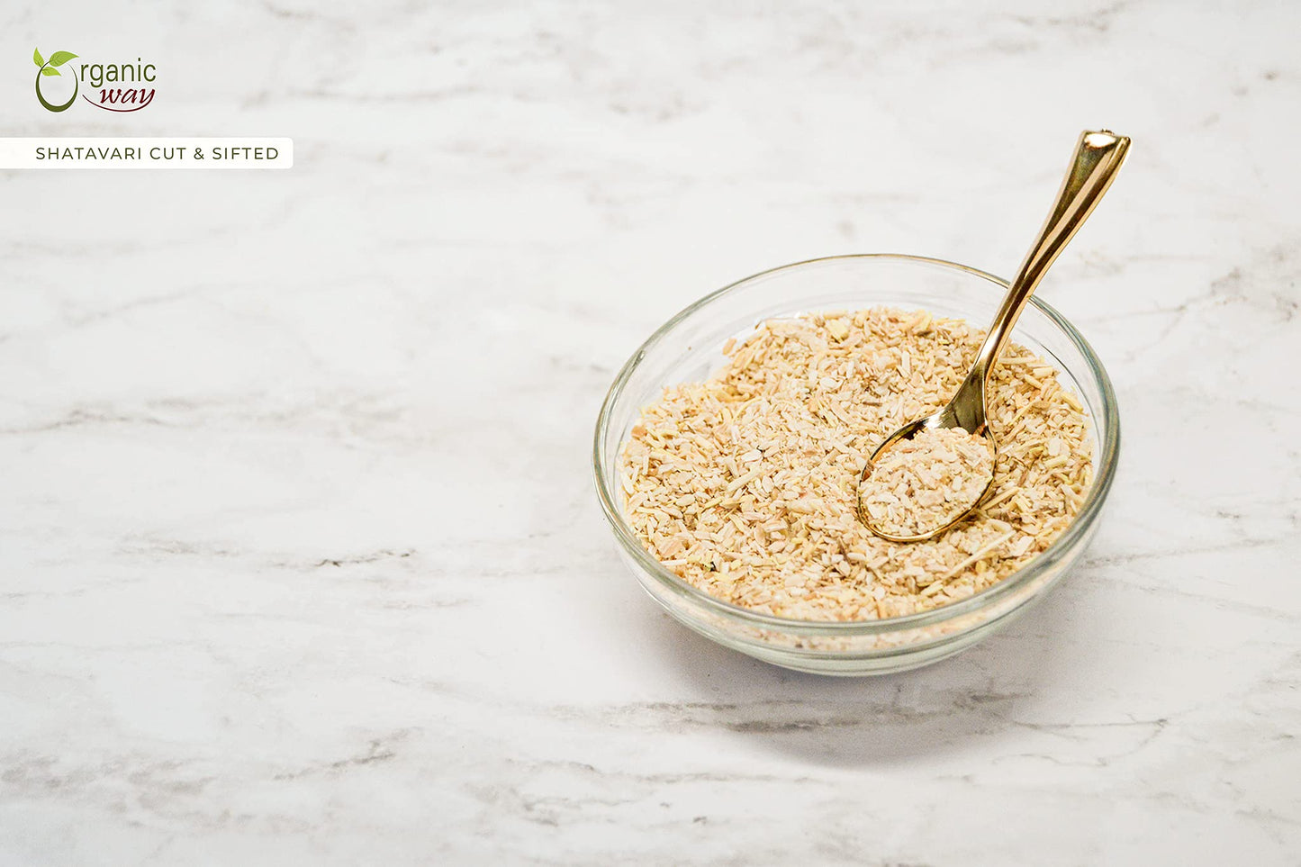 Organic Way Dried Shatavari Cut & Sifted, Raw, Vegan, Non GMO, Gluten Free, 4 Ounce, USDA Certified, Origin - India