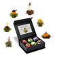 Creano Blooming Tea Flowers Mix Set - 6pcs, Green, White & Black Tea in Elegant Magnetic Box with Silver Embossing