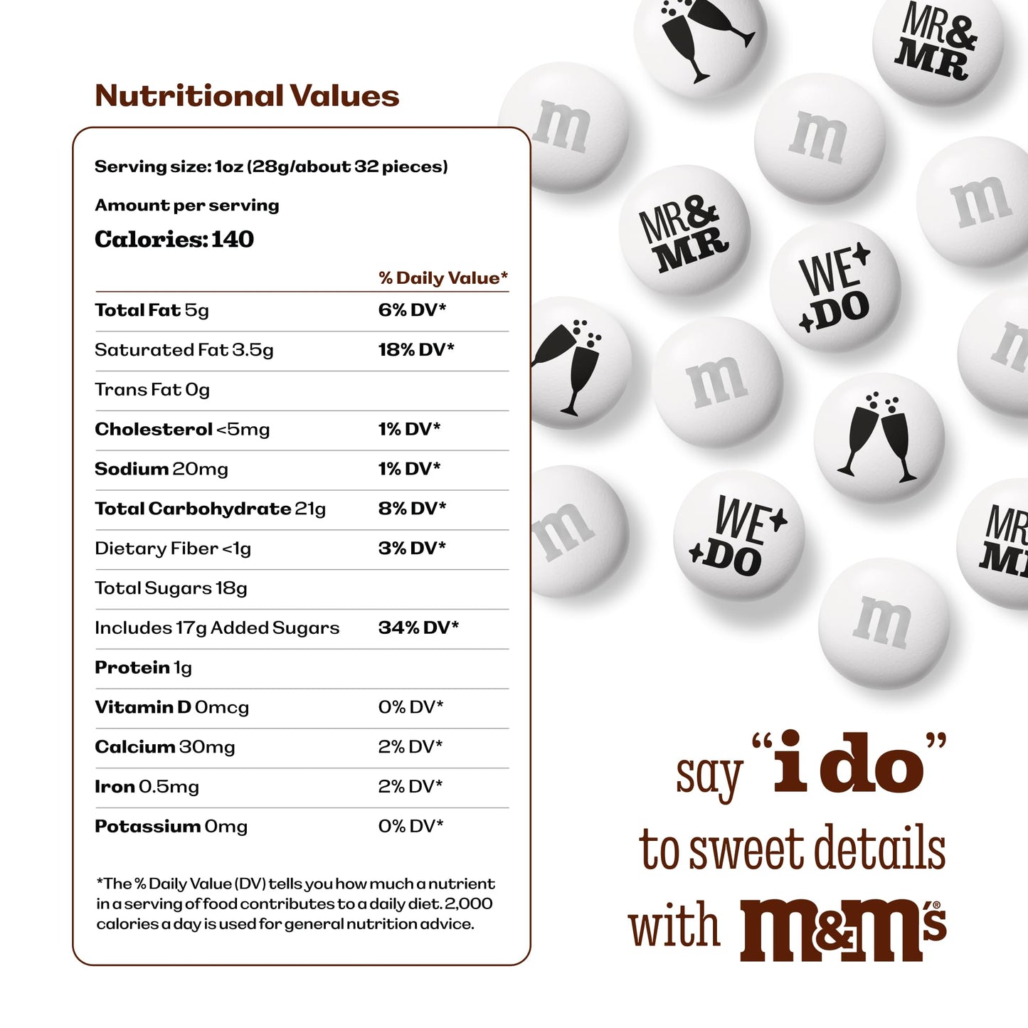 M&MS WORLD Mr. and Mr.  Milk Chocolate Candy  5 lbs Bulk Candy for Wedding Decorations  Unique Favors  or Cake Topper