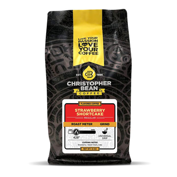 Christopher Bean Coffee - Strawberry Shortcake Flavored Coffee, (Regular Ground) 100% Arabica, No Sugar, No Fats, Made With Non-