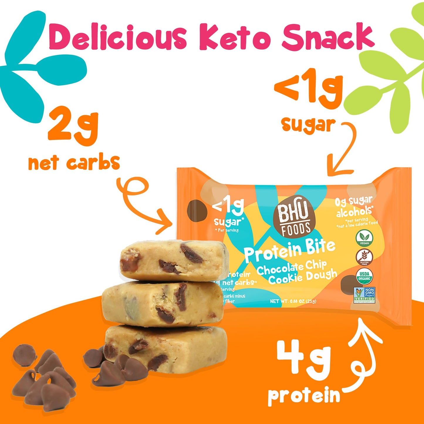 BHU Foods, Cookies Keto Choco Chip Dough, 5.3 Ounce
