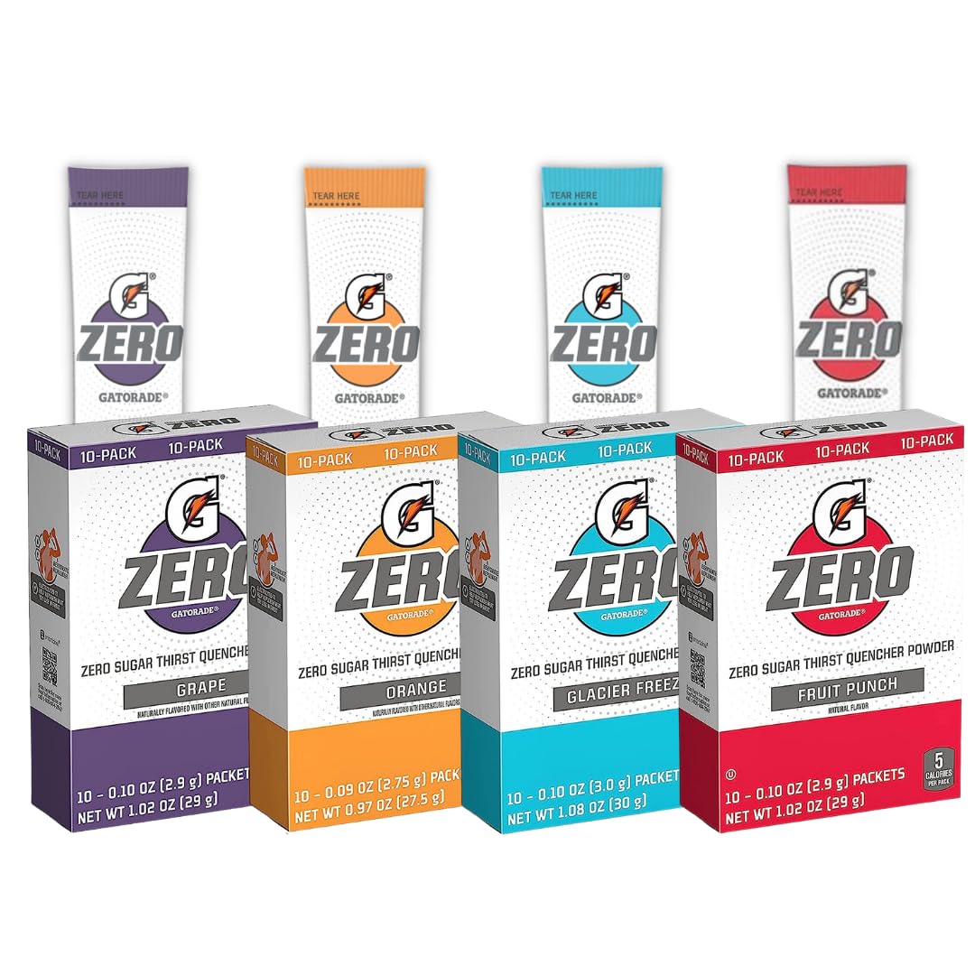 Gatorade G Zero Powder Variety Pack - Assorted Flavors - 40 Individual Packets