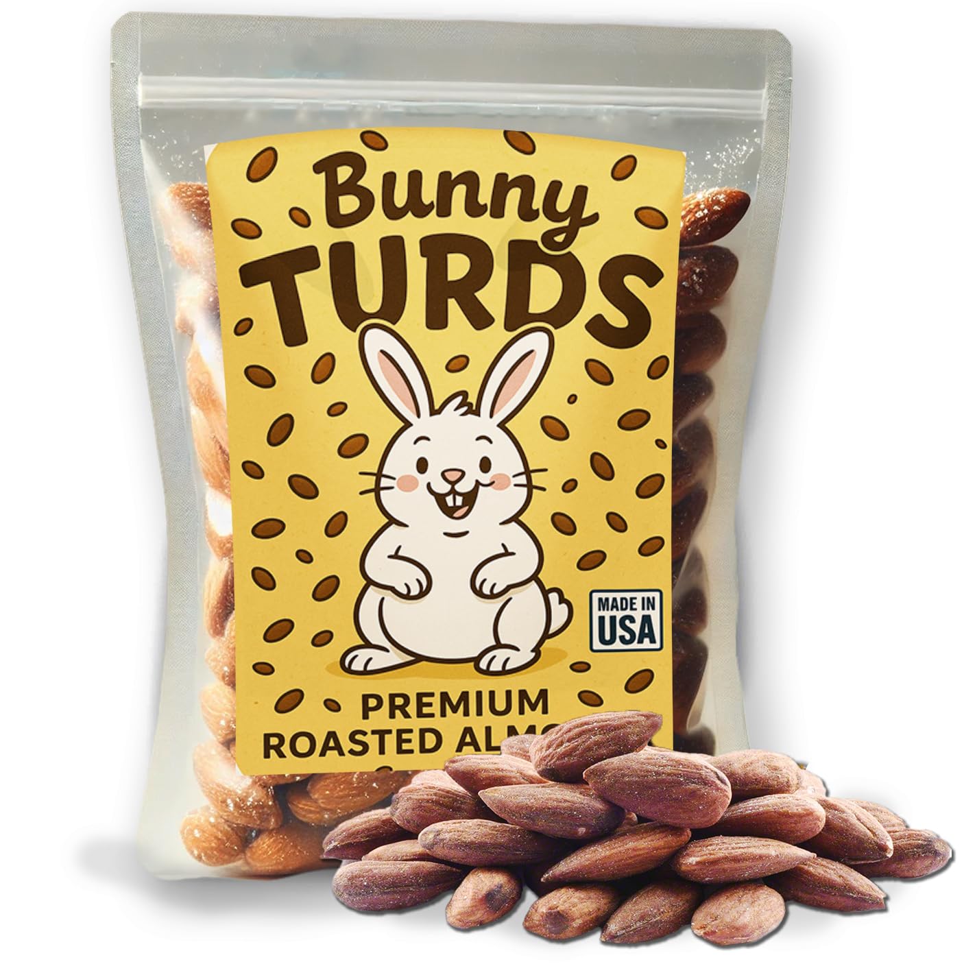 Bunny Turds Gourmet Roasted Almonds | Perfect Easter Snack, Whimsical Bunny-Themed Treat, Crispy & Salty, Ideal for Gifts and Pa