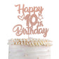 YCTHUNFISH 10th Birthday Cake Topper Glitter Heart Star, Rose Gold, 5.4 x 9.2 inches, Ideal for Childrens Birthday Theme Party Decorations