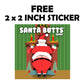 Santa Butts Gummy Cherry Fruit Jelly Disks Funny Unique Christmas Stocking Stuffer Candy Gag Gift For Teens, Girls, Boys And Kids (5.5 Ounce)