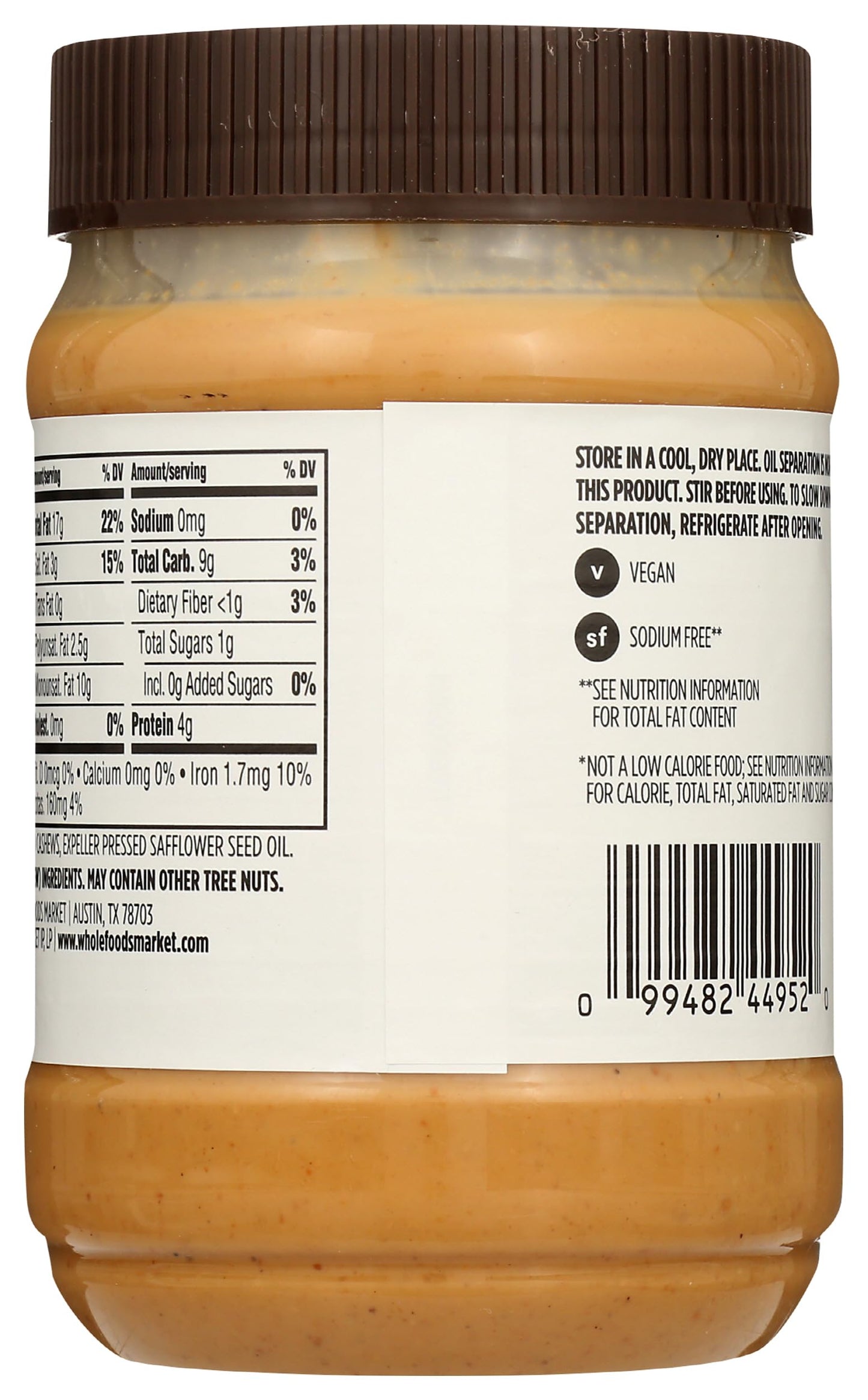 365 by Whole Foods Market Creamy Cashew Butter, 16 Ounce, Pack of 1