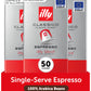 illy Aluminum Espresso compact pieces Compatible with Nespresso - Classico Medium Roast - 10 Count (Pack of 5)