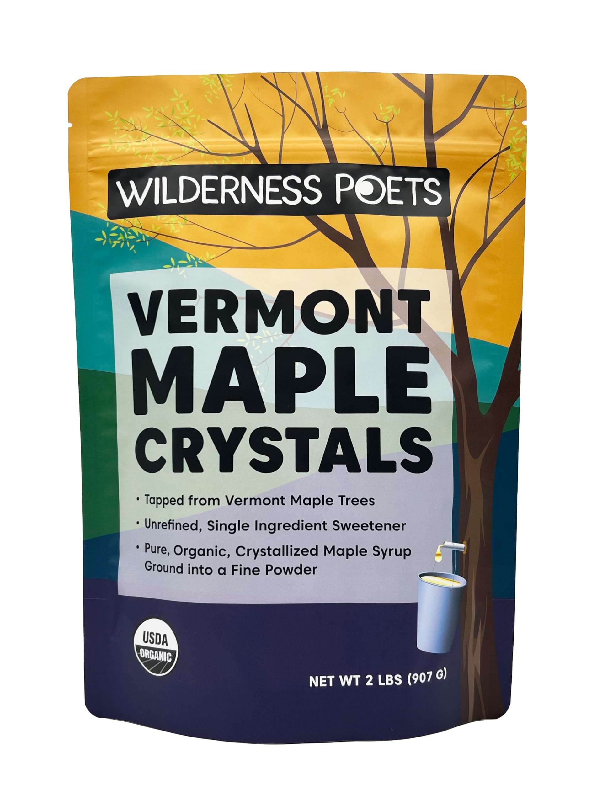 Wilderness Poets Organic Maple Sugar Crystals - 32 Ounce (Pack of 1)