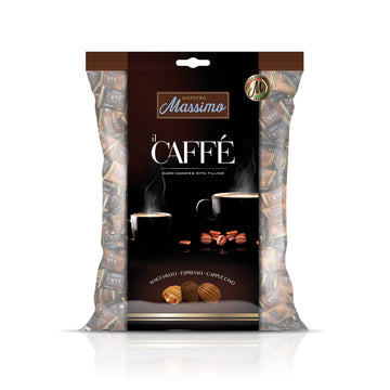 MAESTRO MASSIMO Coffee Candy, Macchiato, Espresso, Cappuccino, 7.05 oz, Individually Wrapped, 3mg Caffeine per Candy