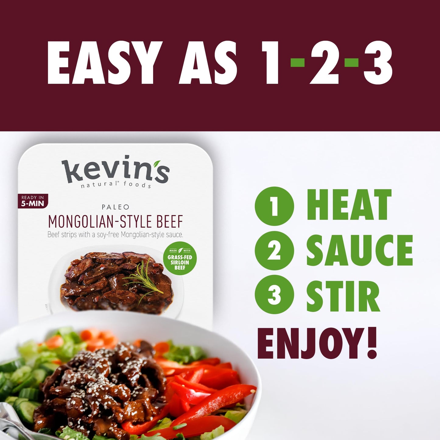 KevinS Natural Foods Mongolian-Style Beef, 16 Oz