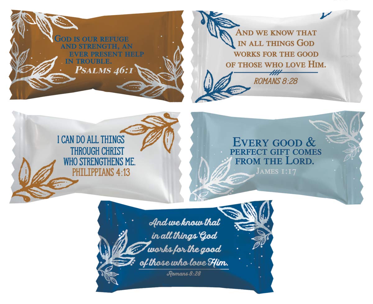 Bible Verses Buttermints, Mint Candies, After Dinner Mints, Butter Mint Candy, Fat-Free, Individually Wrapped (55 Pieces)