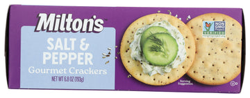 Miltons Salt & Pepper Gourmet Crackers, Vegetarian Friendly, Kosher, Non-GMO, 6.8 Ounce (Pack of 8)