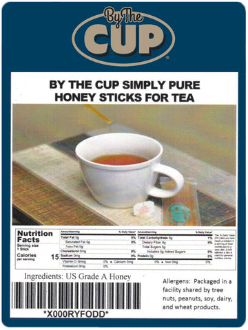 By The Cup Simply Pure Honey Sticks For Tea - 100 Honey Straws, 100% Pure Honey