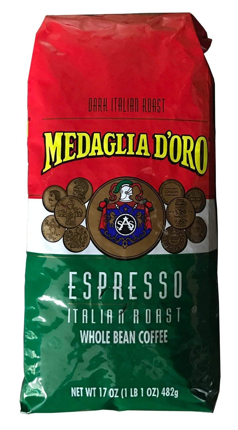 Medaglia D'Oro Whole Bean Italian Roast Espresso Coffee, 17 Ounce (Pack Of 2)