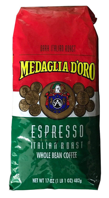 Medaglia D'Oro Whole Bean Italian Roast Espresso Coffee, 17 Ounce (Pack Of 2)