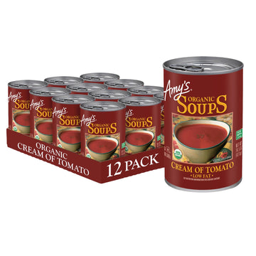 Amy’S Soup, Cream Of Tomato Soup, Gluten Free And Low Fat, Made With Sun-Ripened Tomatoes, Canned Soup, 14.5 Oz (12 Pack)