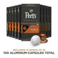 Peets Coffee Dark Roast Espresso compact pieces Compatible with Nespresso, 100 Count (10 Boxes of 10), Ristretto Intensity 10