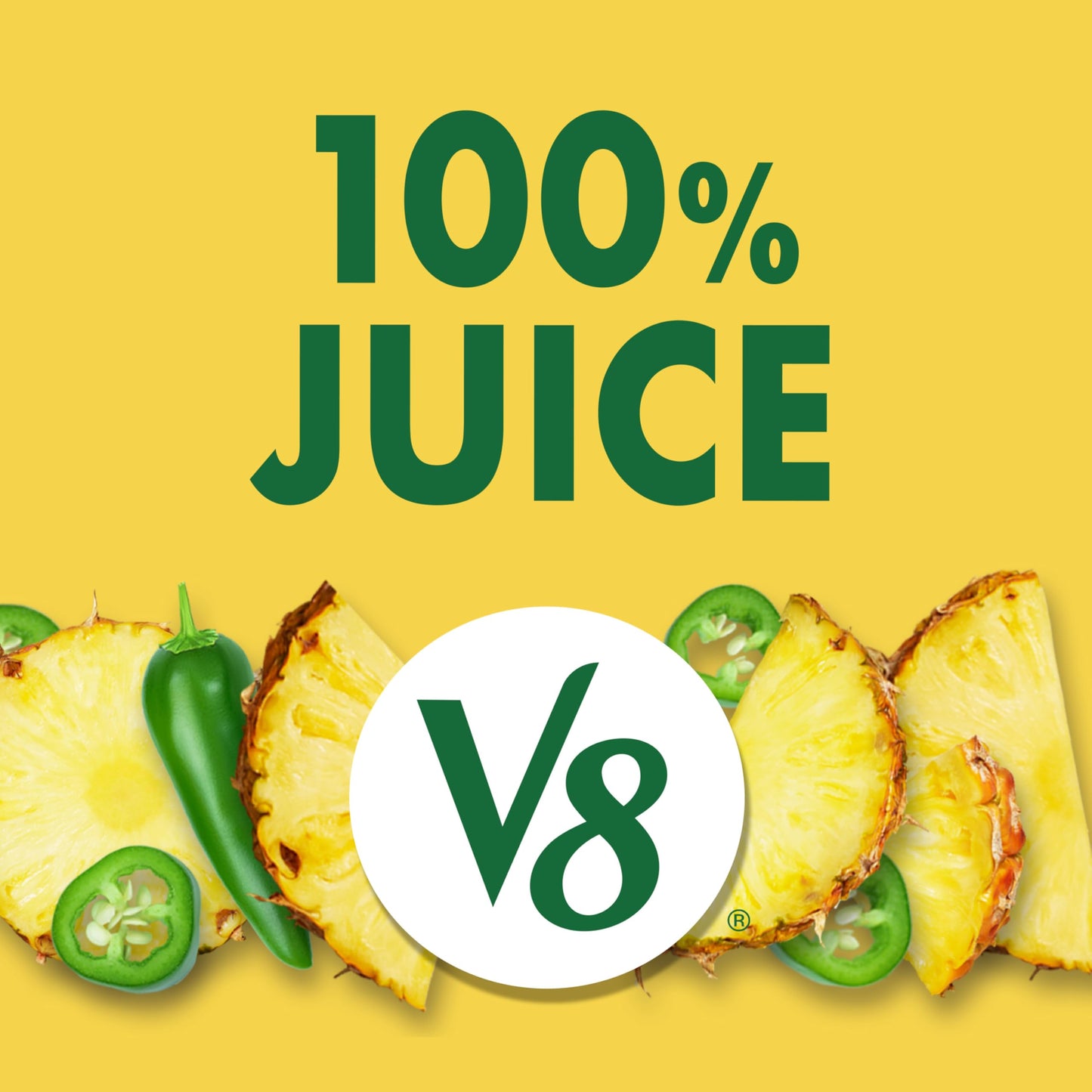 V8 Pineapple Jalapeno 100% Fruit and Vegetable Juice, 8 fl oz Can (6 Pack)