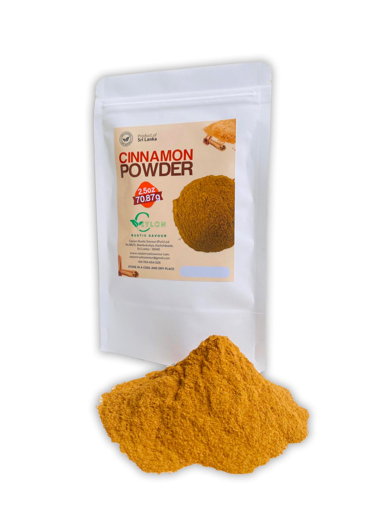 Organic Premium Cinnamon Powder Product Of Sri Lanka 2.5 Oz Special Grade Ceylon Cinnamon Powder Gluten-Free, Non-Gmo - Baking,