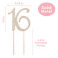 Crystal Creations 16 Cake Topper - Rose Gold Metal Decoration, Sparkly Rhinestone, 1 Count