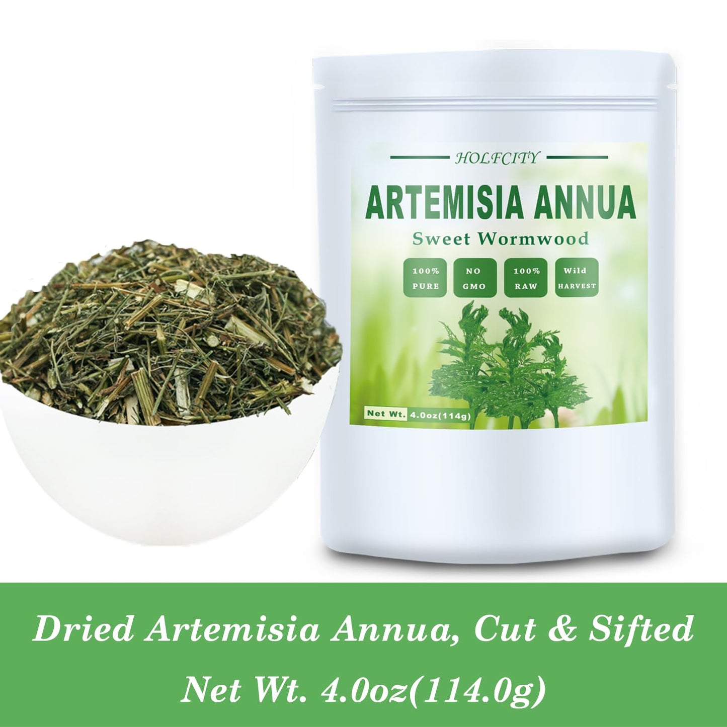 Natural Artemisia Annua, Dried Sweet Wormwood, Herbal Loose Leaves (4.0 Oz)