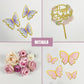 Drwate 28Pcs Butterfly Cake Topper Butterfly Cake Decorations With Artificial Flowers For Women Girls Birthday Anniversary Party