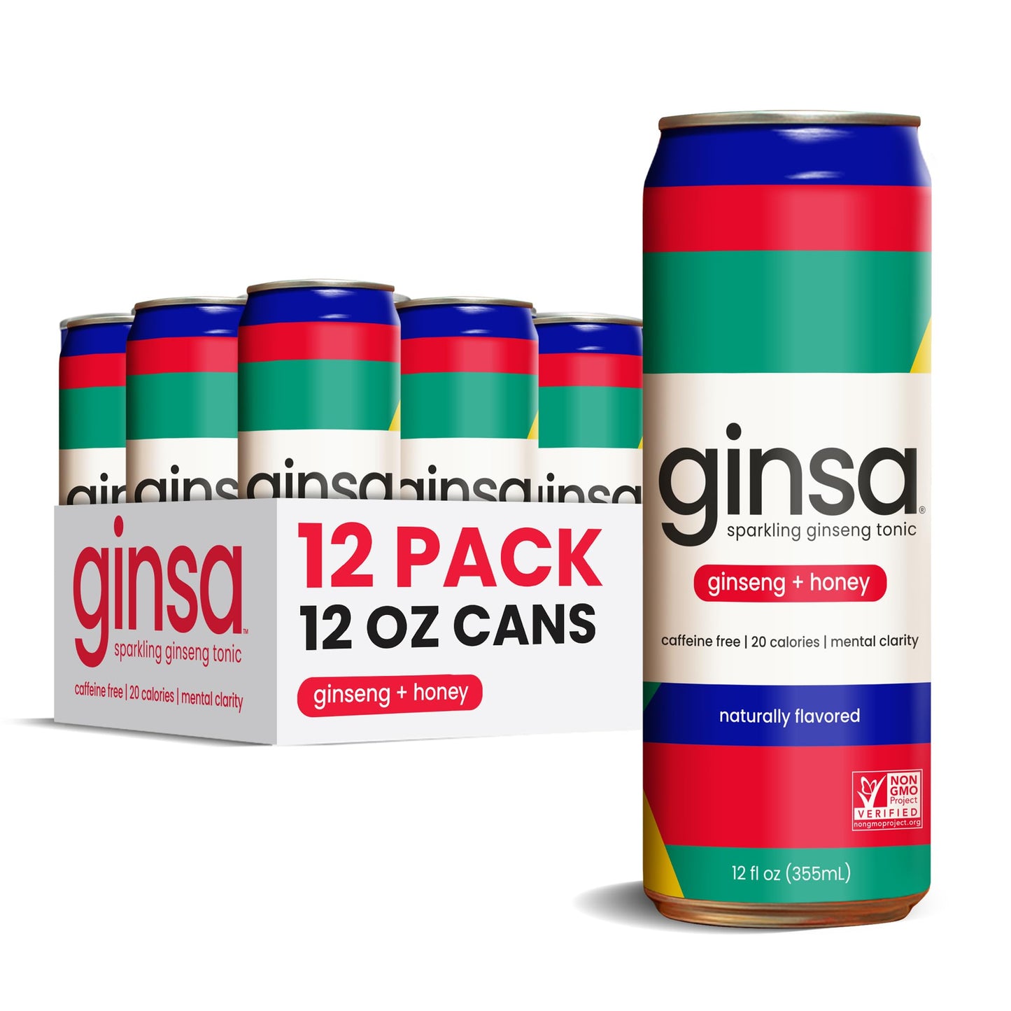 Flavor Blendsa Sparkling Flavor Blendseng Energy Drink With Korean Red Flavor Blendseng | Natural Energy Booster | Non-Gmo  Supports Focus & Clarity With Pure Flavor Blendseng Root  No Energy Blend | 12 Pack | 12Oz | Flavor Blendseng + Honey Flavor