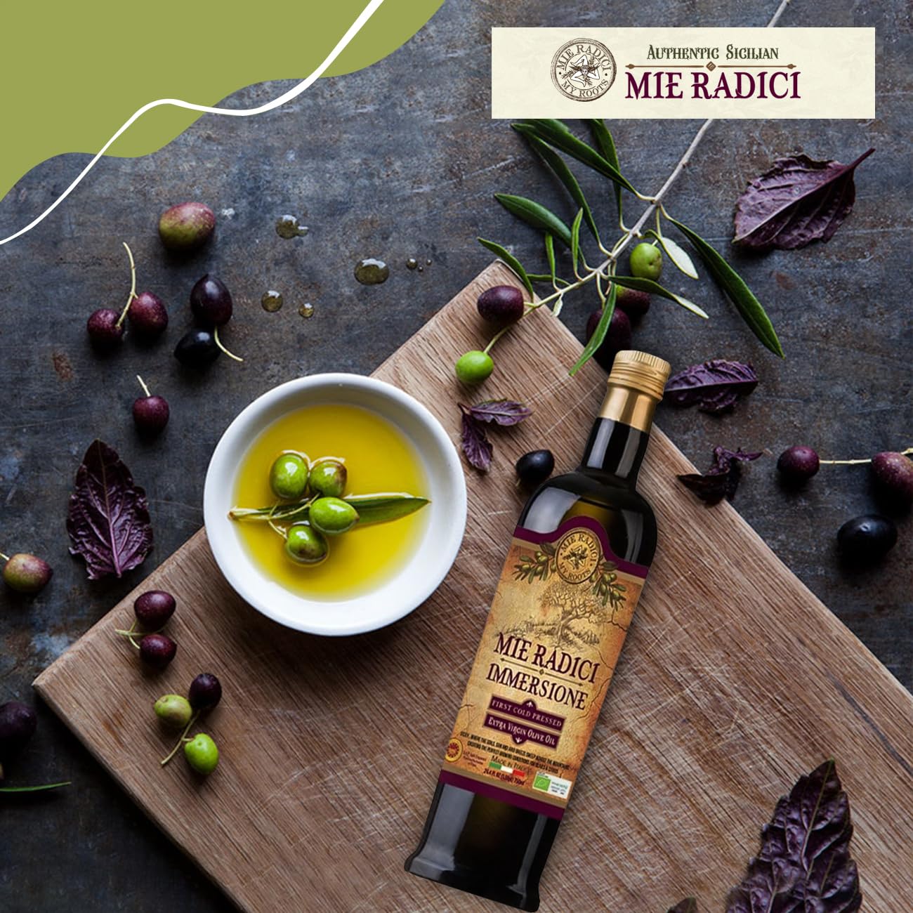 Mie Radici Extra Virgin Olive Oil - First Cold Pressed, Organic, Unfiltered, 500ml