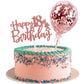 Iealods 18Th Happy Birthday Cake Topper, Rose Gold Glitter 18Th Birthday Cake Topper With Balloon Cake Topper For Girl Birthday