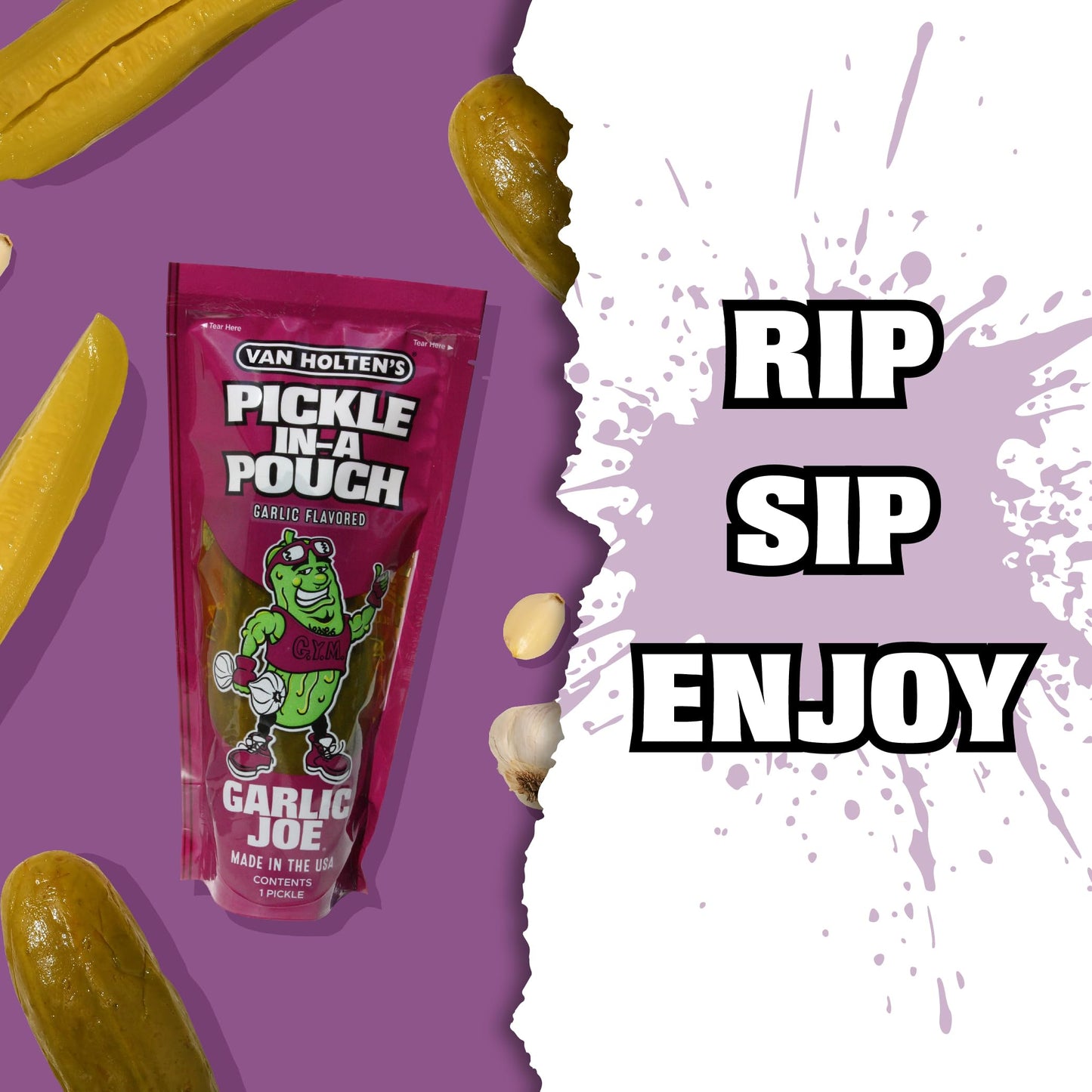 Van Holten'S Pickles - Garlic Joe Pickle-In-A-Pouch - 6 Pack