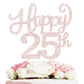 Happy 25Th Birthday Rose Gold Rhinestone Cake Topper - 25Th Birthdayanniversary,Cheers To 25 Years Old Bday Party Metal Sparkly