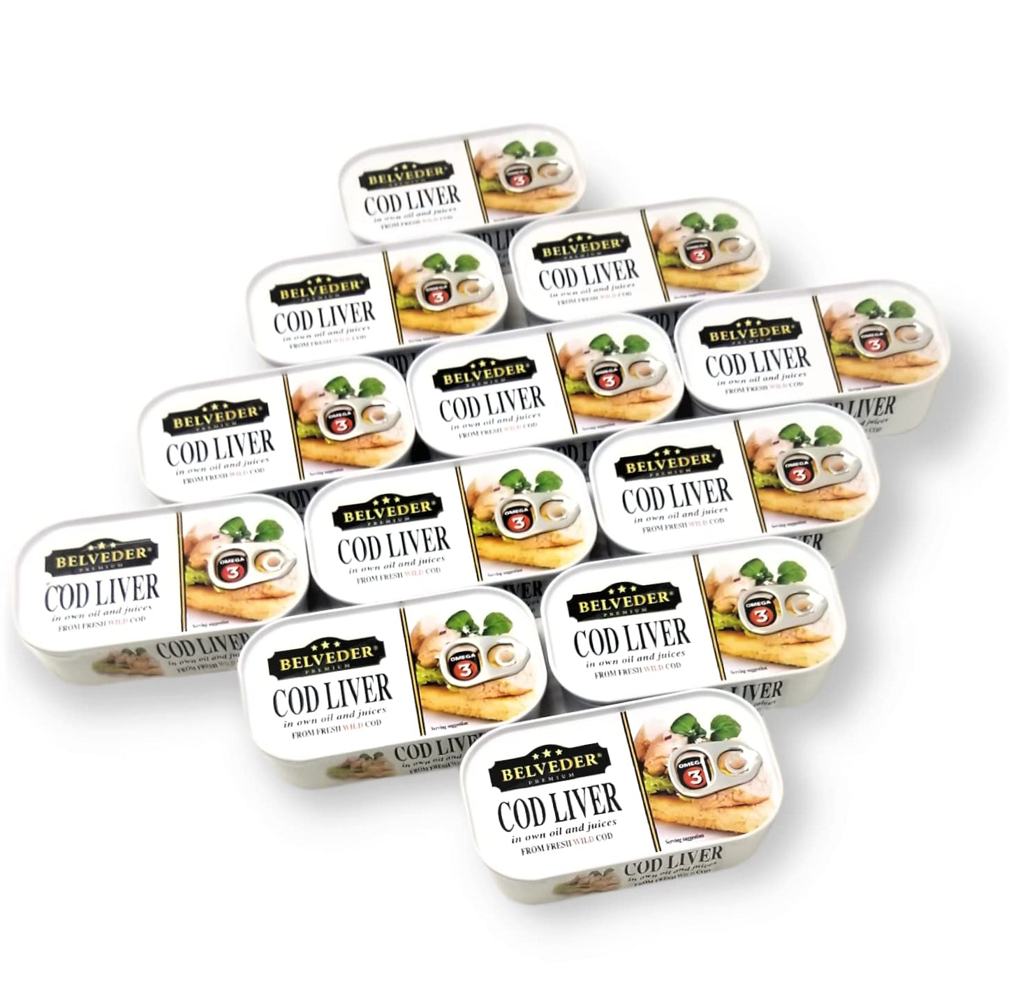 Belveder Wild Cod Liver 120G Can From Iceland (6 - Pack)